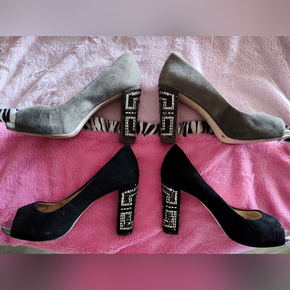 Louise et Cie Bundle - Studded Embellished Peep Toe Heels Size 8-1/2